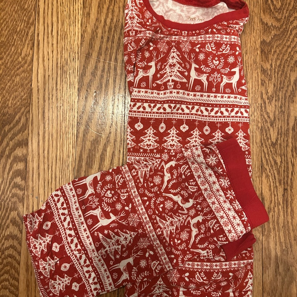 LS Red and White Holiday Pajama Set